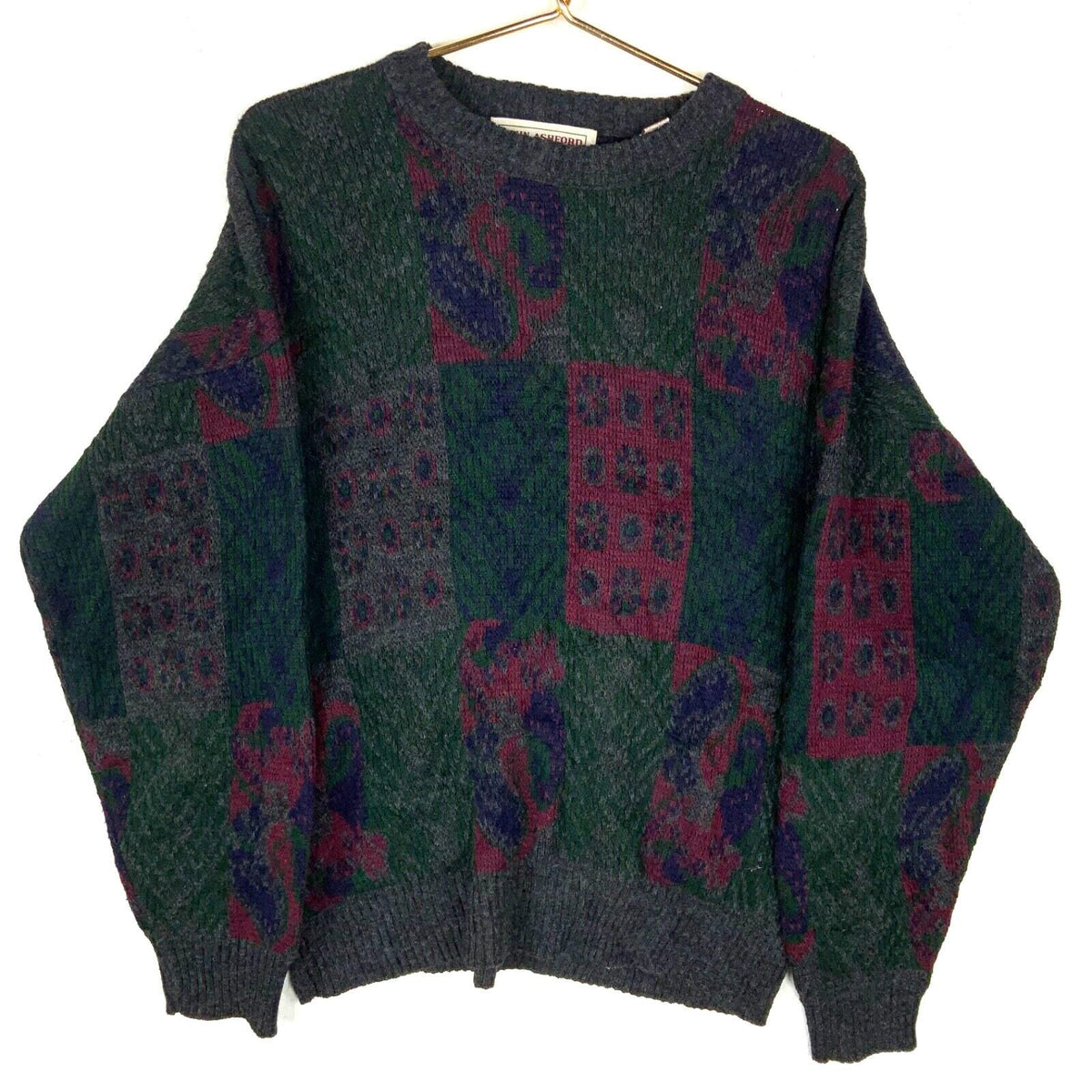 Vintage Grandpa Knit Wool Sweater Size Large Gray Made In Italy Geometric 90s Graphic Tee – Bold Style · Trending Graphic Apparel