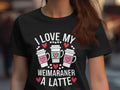I Love My Weimaraner A Latte Dog Lover TShirt Women Fun Graphic Tee LadyFit Cute Weimaraner Coffee Shirt Gift for Dog Moms Animal Print Graphic Tee – Warm & Stylish · Trending Graphic Apparel