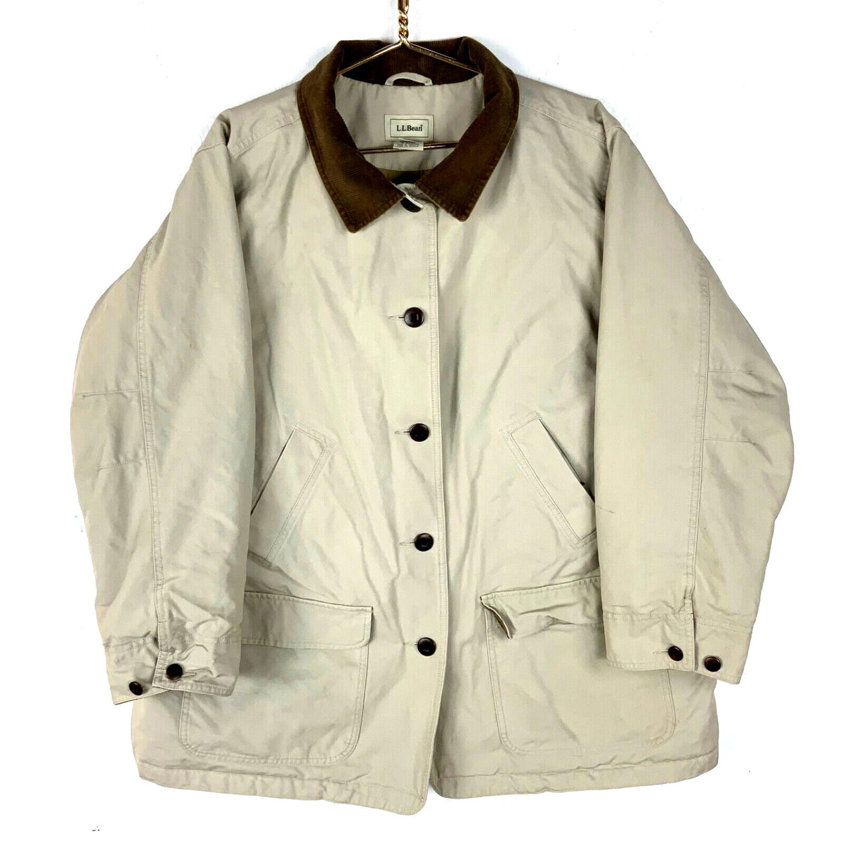 Vintage LL Bean Womens Chore Jacket 2XL Beige Button Up Lined Graphic Tee – Soft Feel · Trending Graphic Apparel