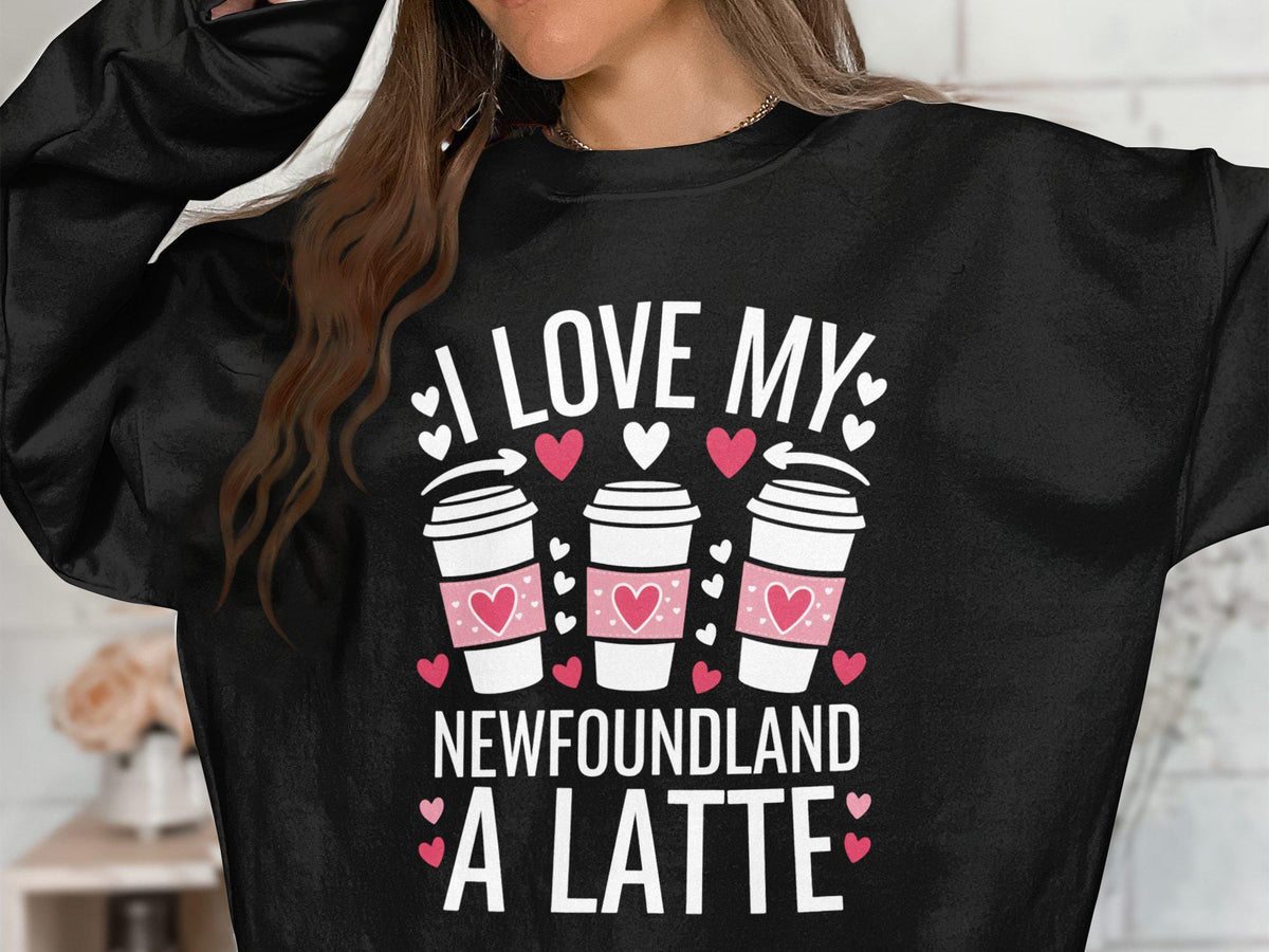 Dog Lover Sweatshirt Newfoundland Dog Sweatshirt LatteThemed Sweatshirt Unique Dog Mom Gift Cozy Funny Pet Sweatshirt Dog Latte Hoodie Hoodie – Feel-Good Design · Top Pick For Any Outfit