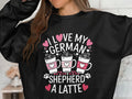 I Love My German Shepherd A Latte Sweatshirt Dog Lover Coffee Sweatshirt Cute Dog Graphic Pullover Funny Dog And Coffee Sweater Sweatshirt – Aesthetic Look · High-Quality Print