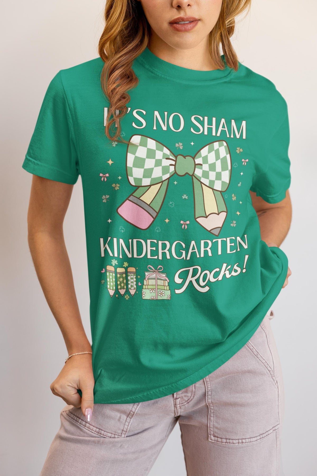 St Patricks Day Teacher Shirt Kindergarten Rocks Funny Saying Teaching Assistant TShirt for Kindergarten Assistant Elementary Education Graphic Tee – Premium Graphic · Top Pick For Any Outfit