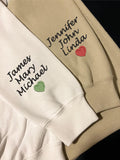 Custom Embroidered Name Heart Sweatshirt Custom Mama Embroidered Sweatshirt With Kids Names On Sleeve Personalized Mom Embroidery Hoodie Hoodie – Premium Graphic · Perfect For Daily Wear
