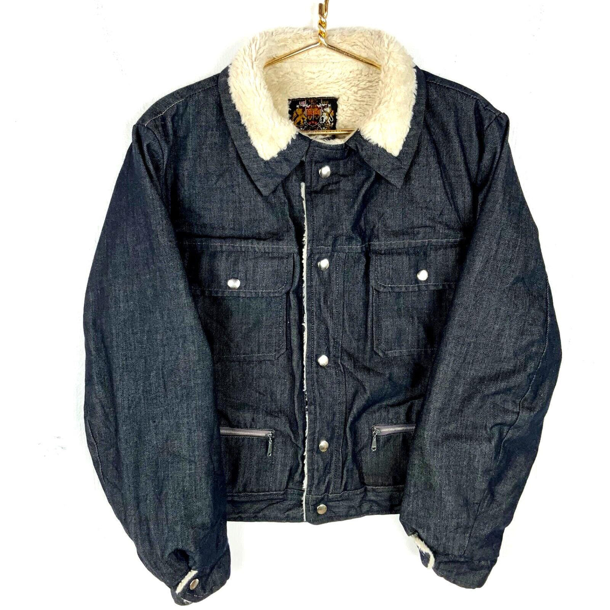 Vintage 1980s Denim Sherpa Lined Jacket Size 40 Blue Snap Button Made Canada Graphic Tee – Bold Style · High-Quality Print