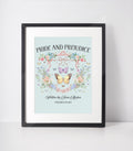 Pride and Prejudice Poster for Jane Austen Romance Reader Cute Book Lover Gift Idea 19th Century Classic Literature Print with Butterfly Graphic Tee – Cozy Vibes · Trending Graphic Apparel