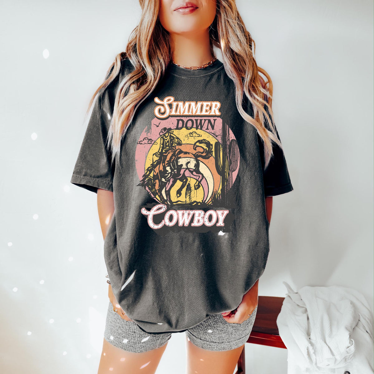 Simmer Down Cowgirl Shirt Rodeo TShirt Cowgirl Tee Country Concert Tshirt Western Graphic Tee Graphic Tee – Soft Feel · Trending Graphic Apparel