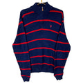 Vintage Polo Ralph Lauren Knit Sweater Large Blue 14 Zip Striped Graphic Tee – Bold Style · Perfect For Daily Wear