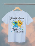Fourth Grade Teacher or Crew Earth Day Tee Shirt Fourth Grade Loves the Earth Retro Groovy Save the Earth Environmental Climate Change Graphic Tee – Soft Feel · Great Gift For Fans