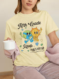 Fifth Grade Teacher or Crew Earth Day Tee Shirt Fifth Grade Loves the Earth Retro Groovy Save the Earth Environmental Climate Change Graphic Tee – Fan Favorite · High-Quality Print