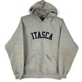 Vintage Sweatshirt Hoodie Size Large Gray Distressed Itasca Usa Hoodie – Bold Style · High-Quality Print