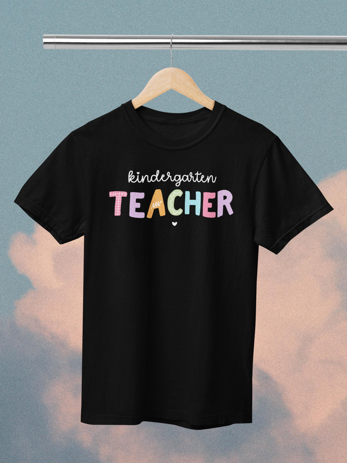 Kingergarten Teacher Tee Shirt for Kindergarten Crew Cute First Day of School TShirt Colorful 90s Scrapbook Vibe New Teacher Gift Graphic Tee – Aesthetic Look · Great Gift For Fans