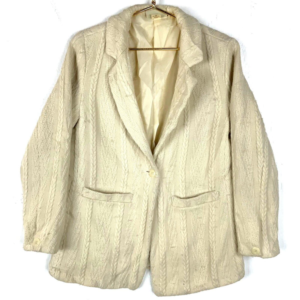 Vintage Hand Made Cable Knit Women39s Wool Blazer Jacket Small Made Ireland 90s Graphic Tee – Fan Favorite · Top Pick For Any Outfit