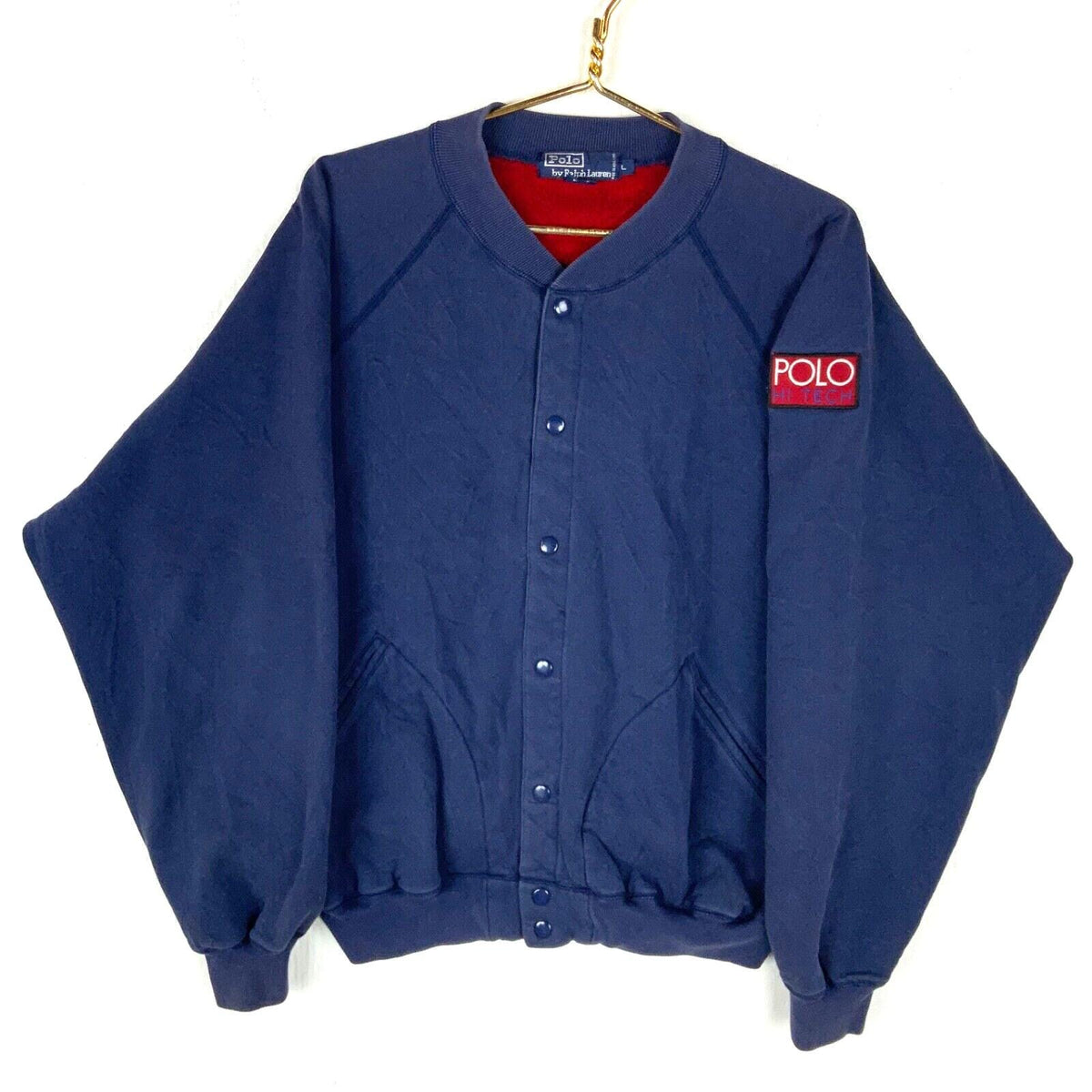 Vintage Polo Ralph Lauren Hi Tech Sweatshirt Large Blue Cardigan Varsity 90s Sweatshirt – Premium Graphic · High-Quality Print