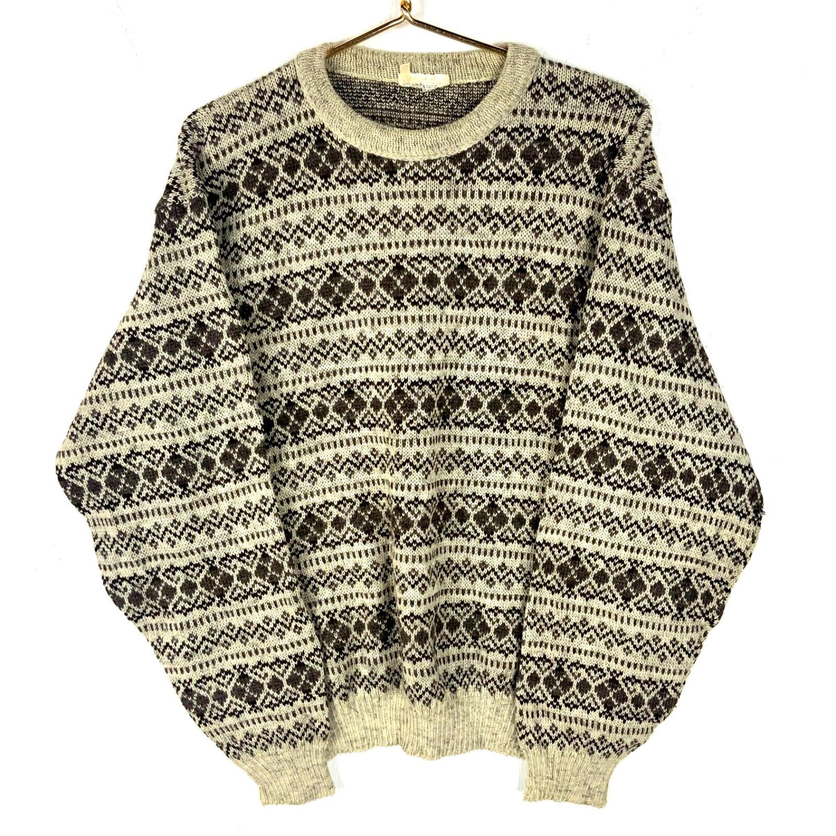 Vintage Grandpa Knit Wool Sweater XL Beige Crewneck Argyle Striped 90s Graphic Tee – Cozy Vibes · Great Gift For Fans