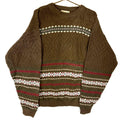 Vintage Grandpa Knit Sweater Size Large Tall Brown Made In Usa Striped 90s Graphic Tee – Premium Graphic · High-Quality Print