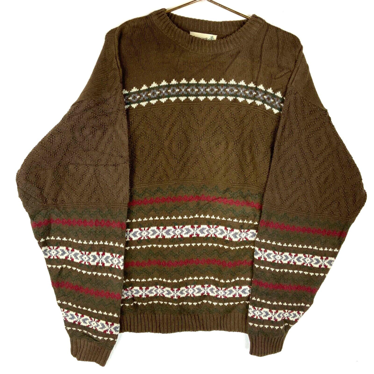 Vintage Grandpa Knit Sweater Size Large Tall Brown Made In Usa Striped 90s Graphic Tee – Premium Graphic · High-Quality Print