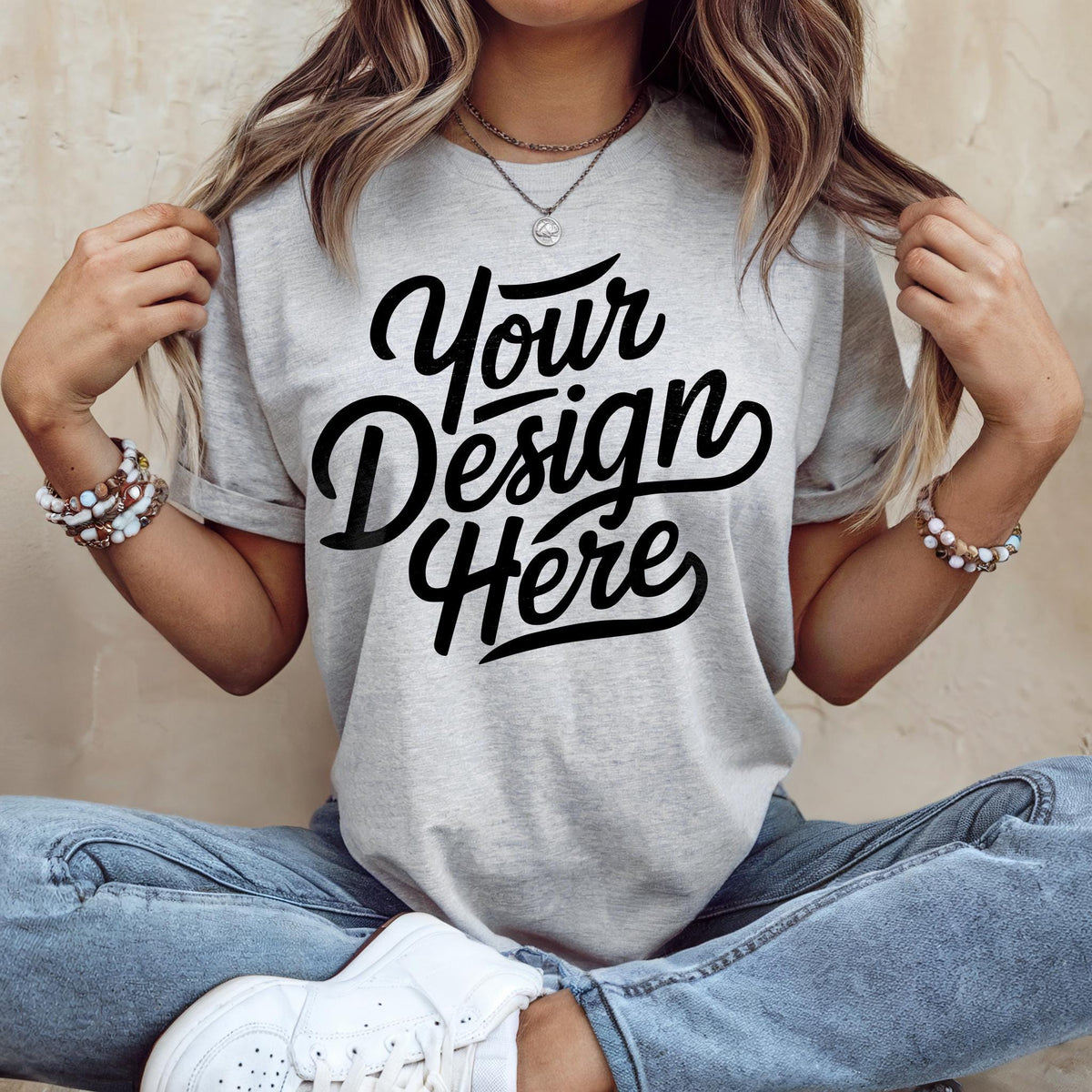 Athletic Heather Grey Bella Canvas 3001 T Shirt Mockup Bella Canvas Athletic Heather Shirt Mockup Athletic Heather Gray Tee Shirt Mockup Graphic Tee – Easygoing Wear · High-Quality Print