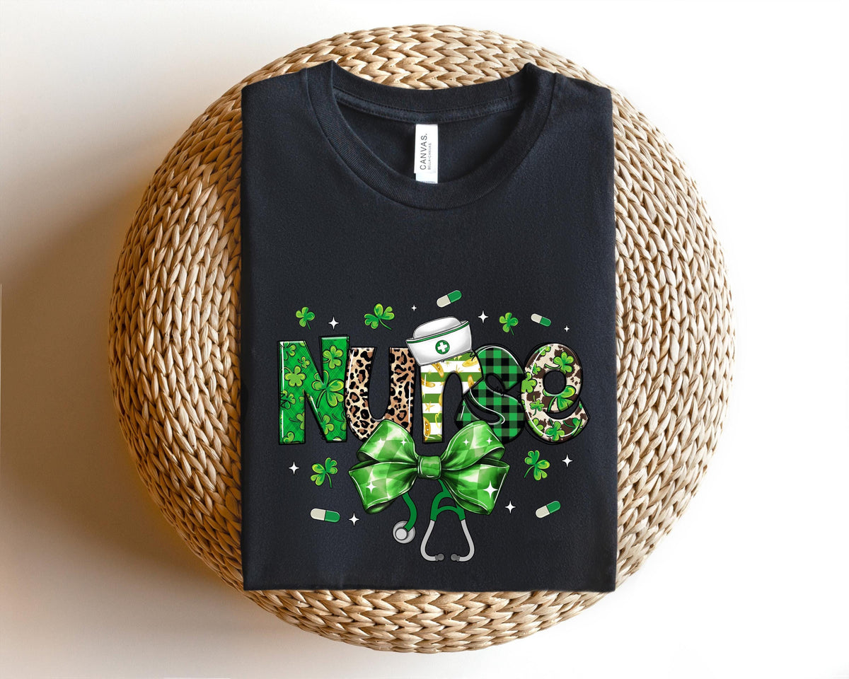 Nurse Shamrock Sweatshirt St Patricks Day Sweatshirt Lucky Irish Four Leaf Clover Gift For Nurse RN St Pattys Pullover ER Nurse Gift Sweatshirt – Everyday Comfort · Top Pick For Any Outfit