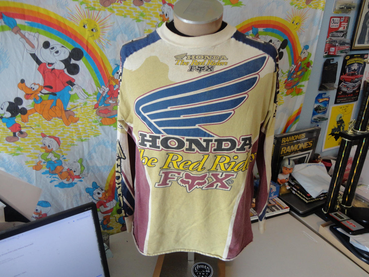 Vintage 90s Honda Fox Racing The Red Riders Supercross motocross long sleeve Shirt M Graphic Tee – Easygoing Wear · Great Gift For Fans