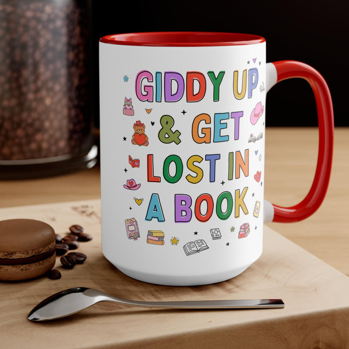 Book Lover Coffee Mug with Adorable Doodles and Groovy Western Vibes Cute Reading Teacher Gift Funny Saying Librarian Book Addict Mug Graphic Tee – Aesthetic Look · Must-Have Style