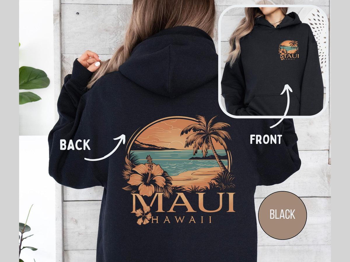 Vintage Maui Hoodie Unisex Hooded Sweatshirt Retro Hawaiian Jumper Tropical Island Pullover Beach Vacation Sweater Hawaii Lounge Top Hoodie – Easygoing Wear · Perfect For Daily Wear