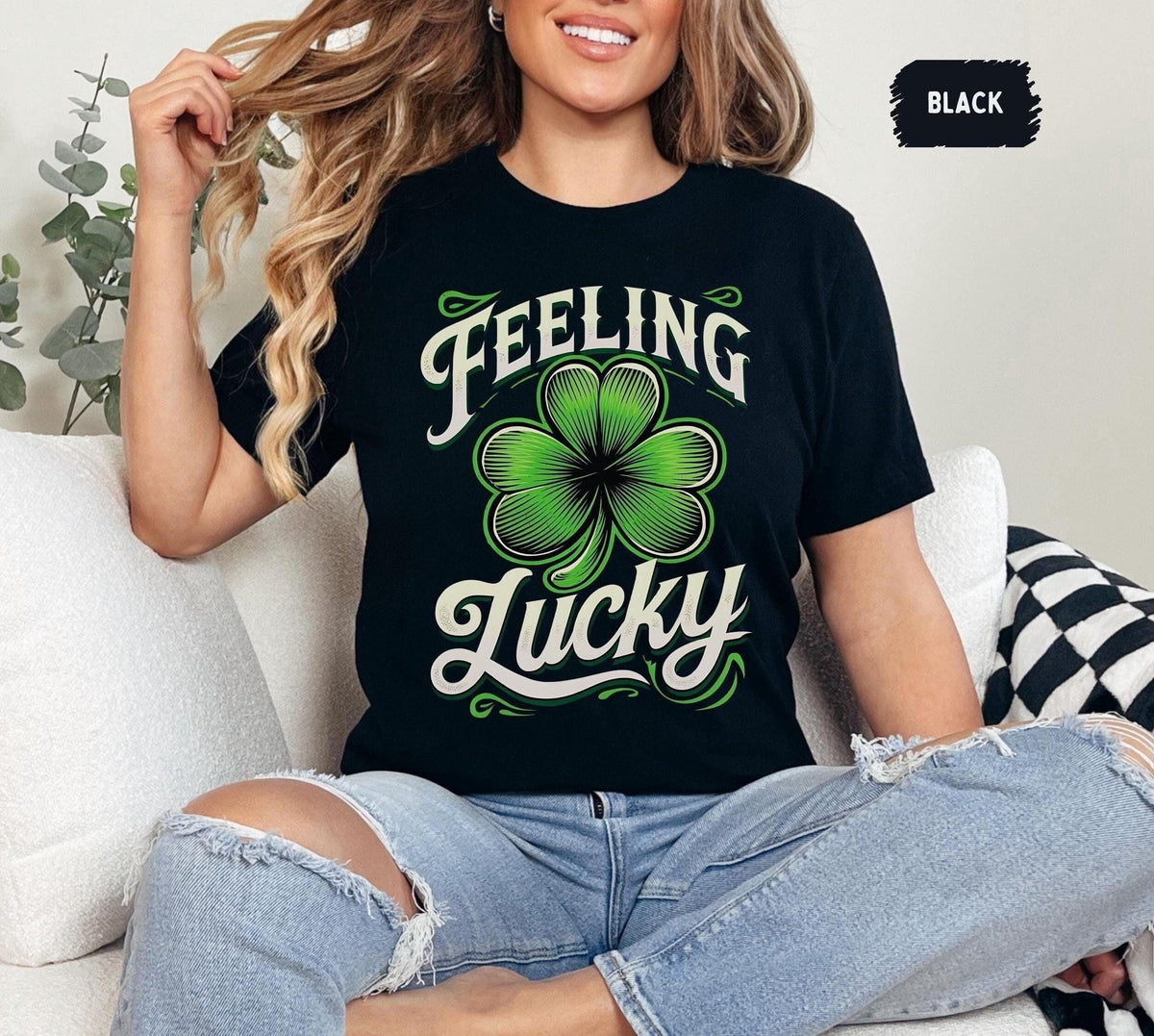 St Patrick Day Unisex Tee Irish Pride Shirt Clover Leaf Top Lucky Charm TShirt St Paddy39s Day Apparel Festive Green Tee Feelin Lucky Graphic Tee – Soft Feel · Great Gift For Fans