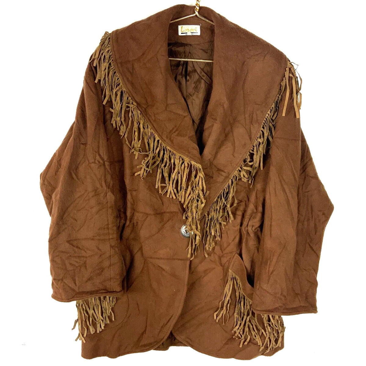 Vintage 1980s Western Fringe Coat Women39s Medium Brown Button Up Made In Usa Graphic Tee – Warm & Stylish · Great Gift For Fans