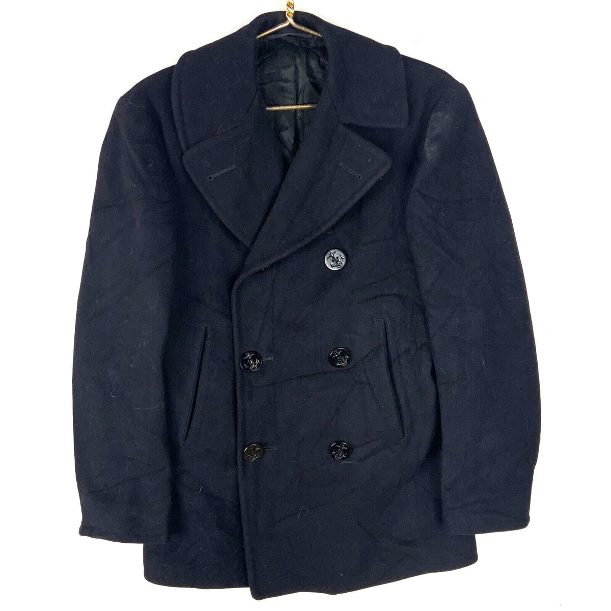 Vintage 1940s50s US Navy Wool Peacoat Size 34 Blue Button Up Lined Graphic Tee – Aesthetic Look · Trending Graphic Apparel