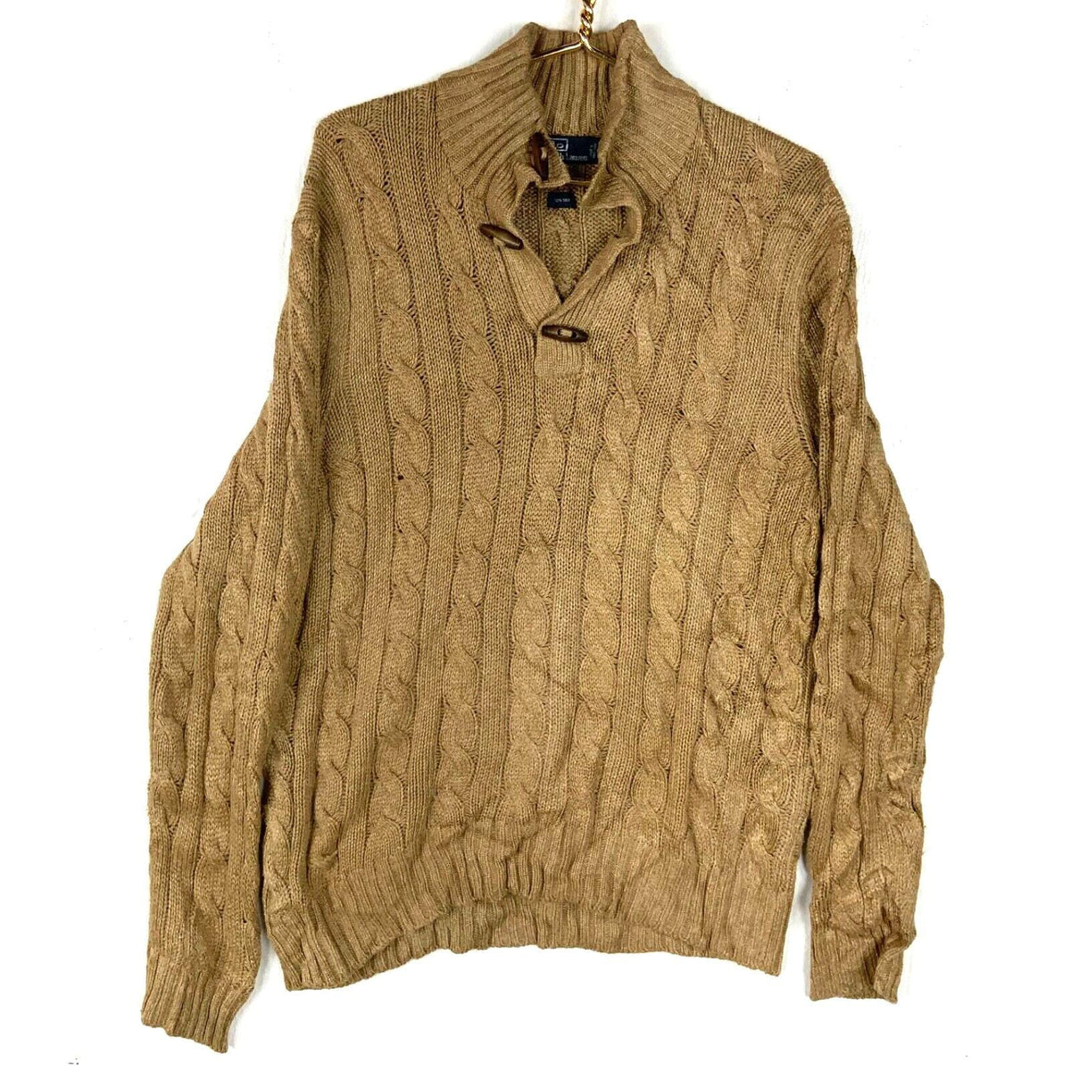 Vintage Polo By Ralph Lauren Cable Knit Sweater Large Brown Henley Graphic Tee – Easygoing Wear · Top Pick For Any Outfit