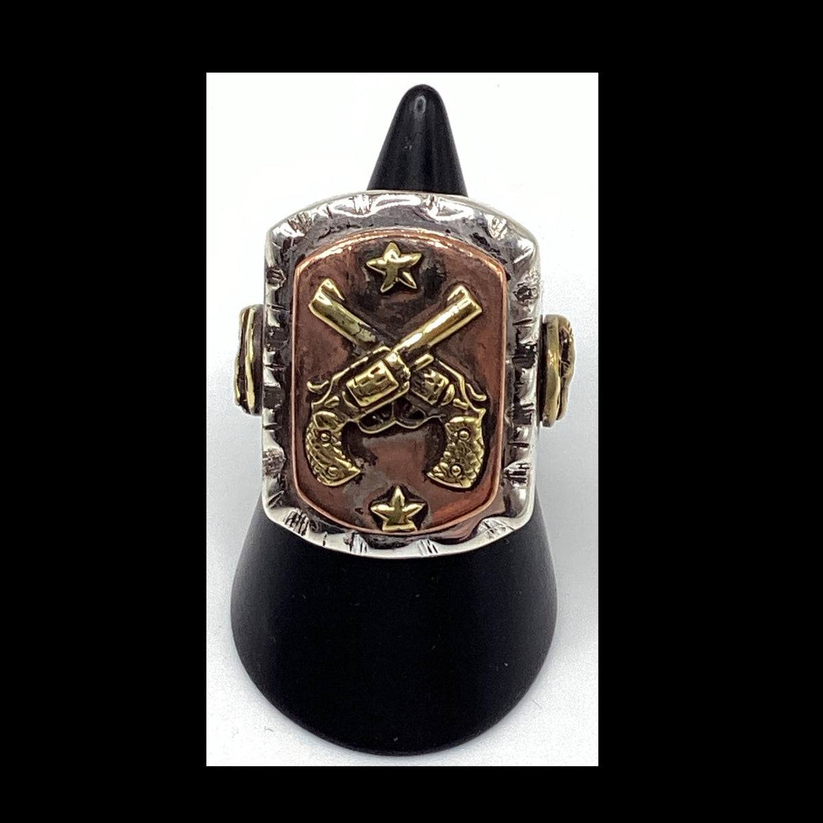 194039s5039s vintage inspired Mexican biker novelty rectangle shape quotPistols crossedquot ring by SWS of London Jewelry Graphic Tee – Fan Favorite · Perfect For Daily Wear