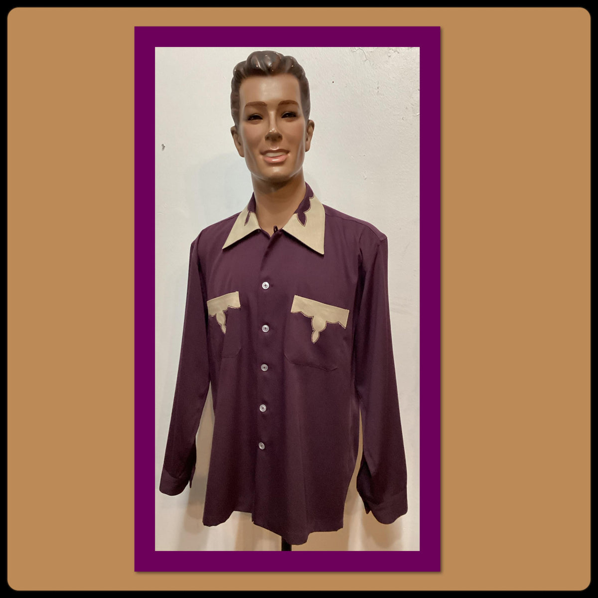 HR031 Vintage 194039s5039s two tone hand finished western detail gabardine shirt by Hollywood Rogue Graphic Tee – Fan Favorite · Must-Have Style