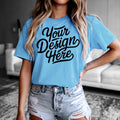 Ocean Blue Bella Canvas 3001 TShirt Mockup Bella Canvas Ocean Blue Shirt Mockup Ocean Blue Shirt Mockup Blue Shirt Mockup Ocean Blue Tee Graphic Tee – Aesthetic Look · Top Pick For Any Outfit