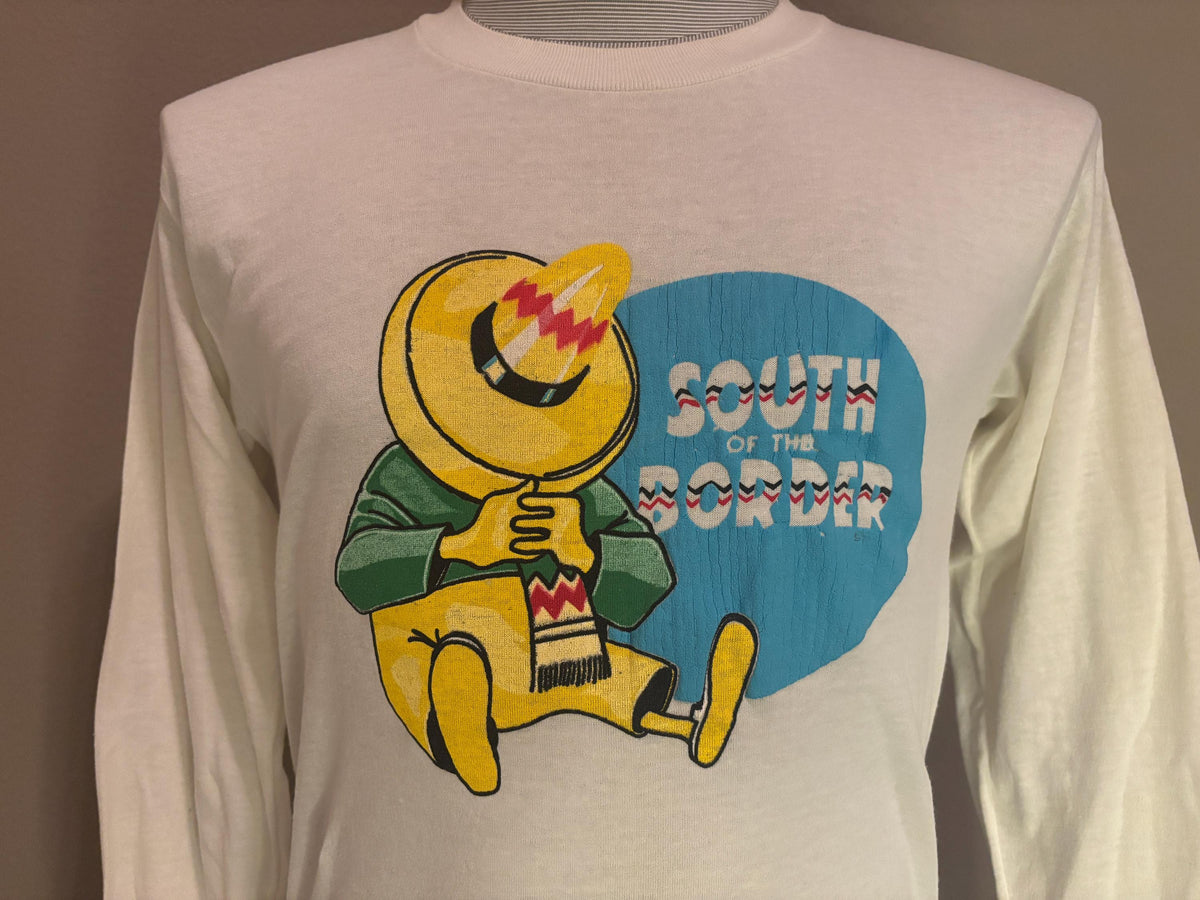 Vintage 80s South Of The Border Mexican Sombrero Long Sleeve Tshirt L Graphic Tee – Cozy Vibes · Trending Graphic Apparel