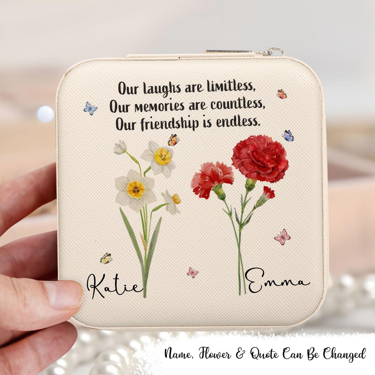Birth Month Flower Jewelry Case Personalized Birth Flower Travel Box Custom Jewelry Case Birthday Gift Bridesmaid Gift Wedding Gifts Graphic Tee – Warm & Stylish · Perfect For Daily Wear