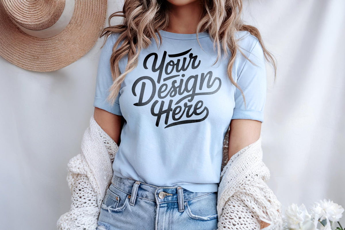Baby Blue Bella Canvas 3001 Mockup T shirt Mockup 3001 Bella Canvas Light Blue Shirt Mockup TShirt Mockup Baby Blue Bella Canvas Mockup Graphic Tee – Soft Feel · Perfect For Daily Wear