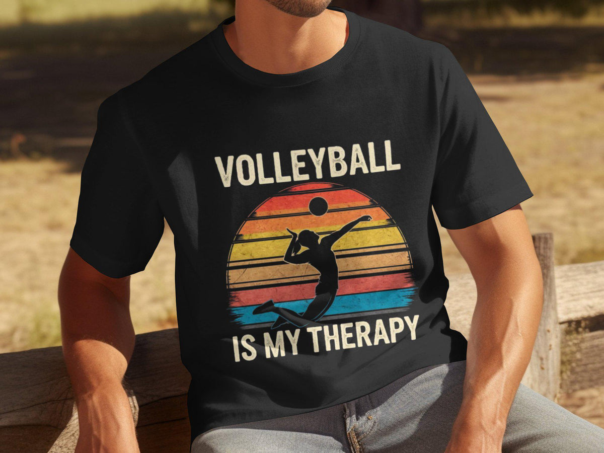 Volleyball is My Therapy TShirt Funny Mens TShirt Volleyball Lover Gift Sports Therapy Tee Unique Volleyball Humor Shirt Graphic Tee – Premium Graphic · Perfect For Daily Wear