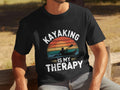 Funny Mens Kayaking T Shirt Kayaking Is My Therapy Tee Outdoors Adventure Shirt Kayaker Gift Kayaking Lover Tee Funny Graphic Tee Graphic Tee – Soft Feel · High-Quality Print