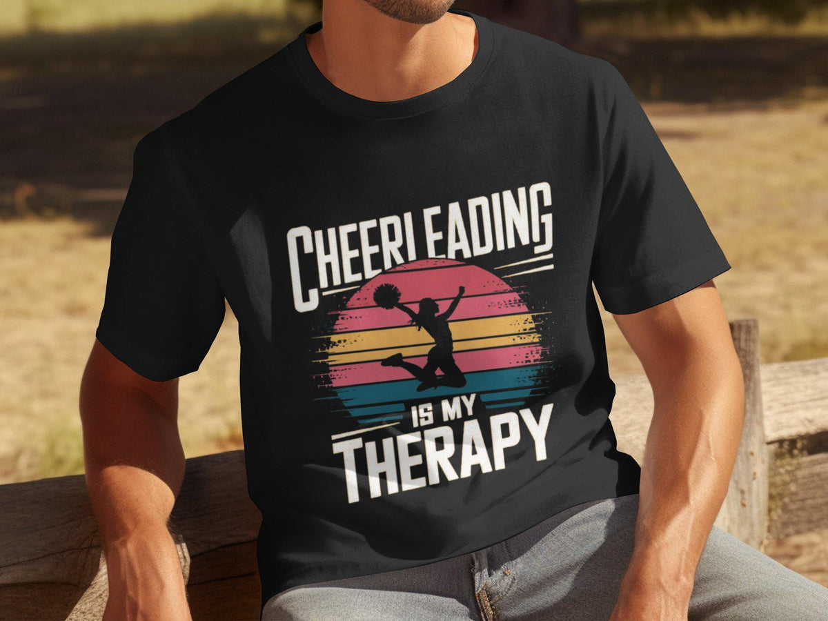 Cheerleading Is My Therapy Mens Funny TShirt Cheerleading Therapy Shirt Funny Cheerleader Tee Unique Cheerleader Gift Cheer Fans Graphic Tee – Everyday Comfort · Must-Have Style