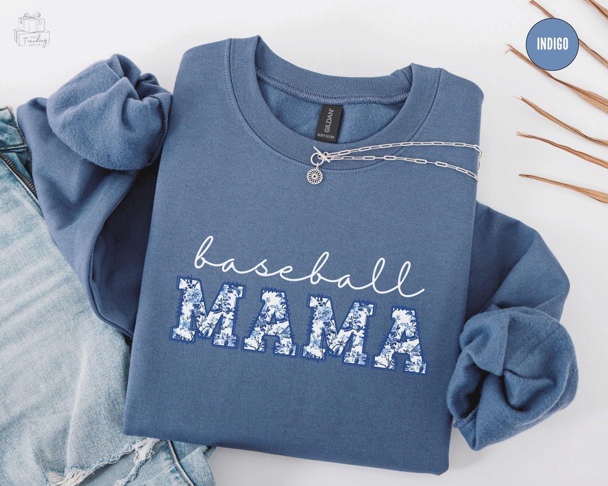 Toile Baseball Mom Sweatshirt Floral Baseball Mama Crewneck Game Day Tee Mom Life Outfit Sports Mom Gifts Team Mom Sweater Sweatshirt – Bold Style · Great Gift For Fans