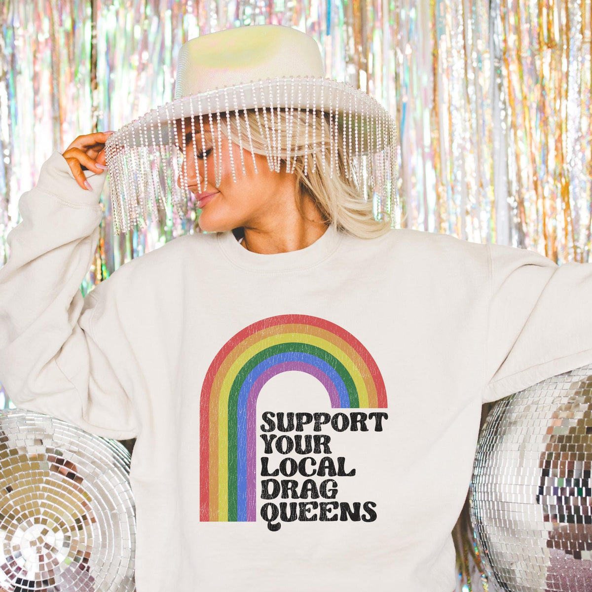 Support Your Local Drag Queens Drag Show Sweatshirt LGBTQ Support Trans Support Trans Ally Pride Sweatshirt Sweatshirt – Warm & Stylish · Trending Graphic Apparel