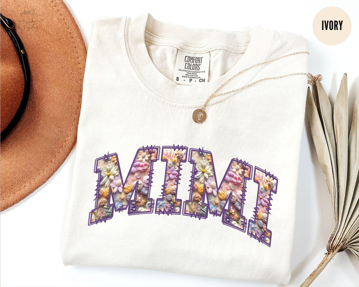Mimi Shirt Custom Mimi Gifts Floral Mothers Day Gift For Grandma Tshirt Best Mimi Shirt Personalized Grandmother Shirts Graphic Tee – Warm & Stylish · Great Gift For Fans