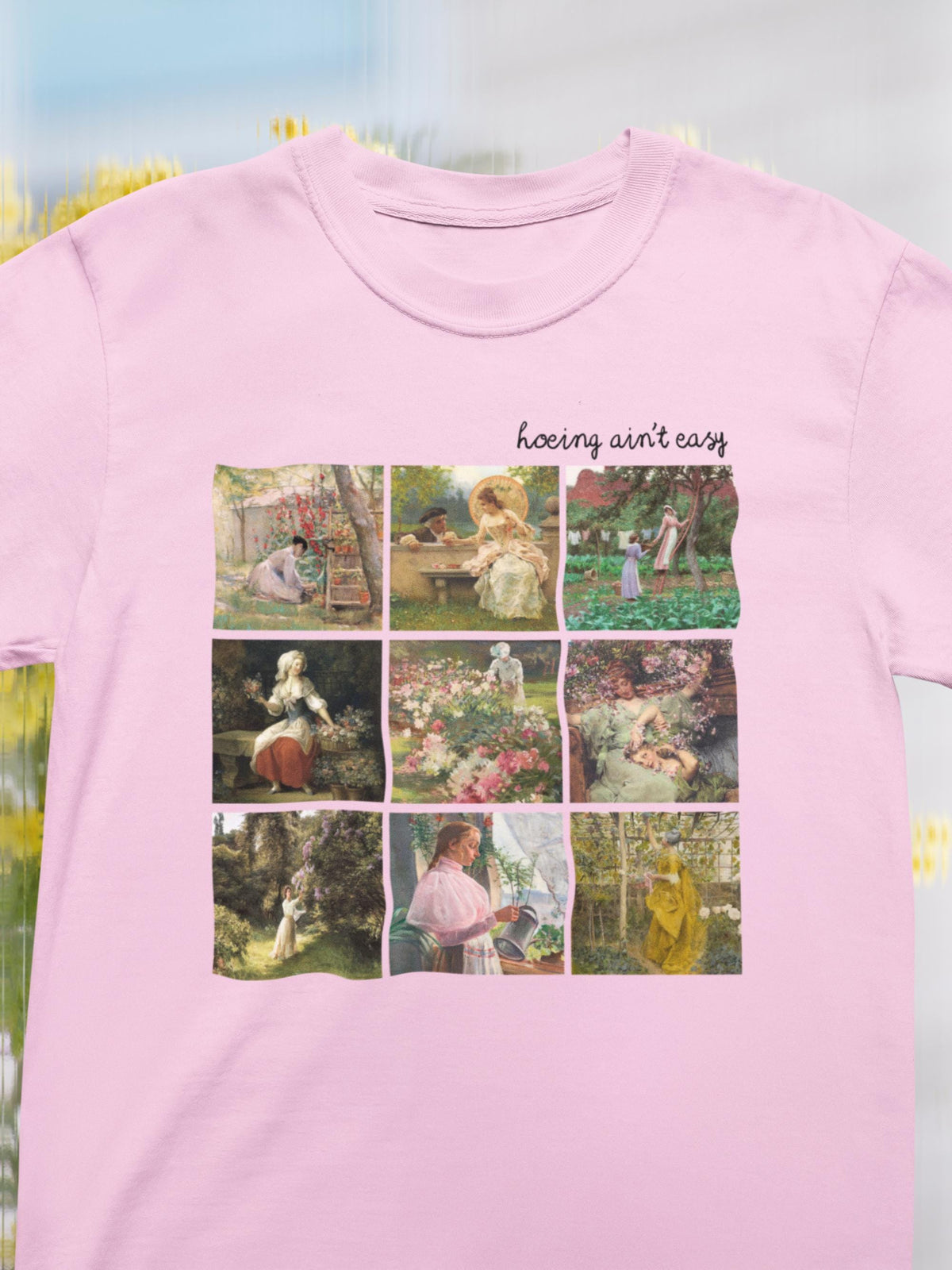 Hoeing Ain39t Easy TShirt for Flower Farmer or Mom Who Loves Gardening Cute Garden Lover Botanical Shirt with Famous Paintings Art History Graphic Tee – Easygoing Wear · Great Gift For Fans