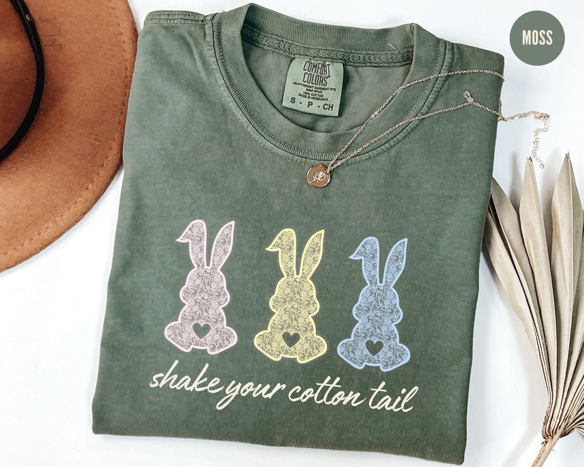 Shake Your Cotton Tail Easter Tshirt Easter Bunny ShirtChinoiserie Bunny Gift Happy Easter TShirt Lace Rabbit Lover Tee Graphic Tee – Easygoing Wear · Great Gift For Fans