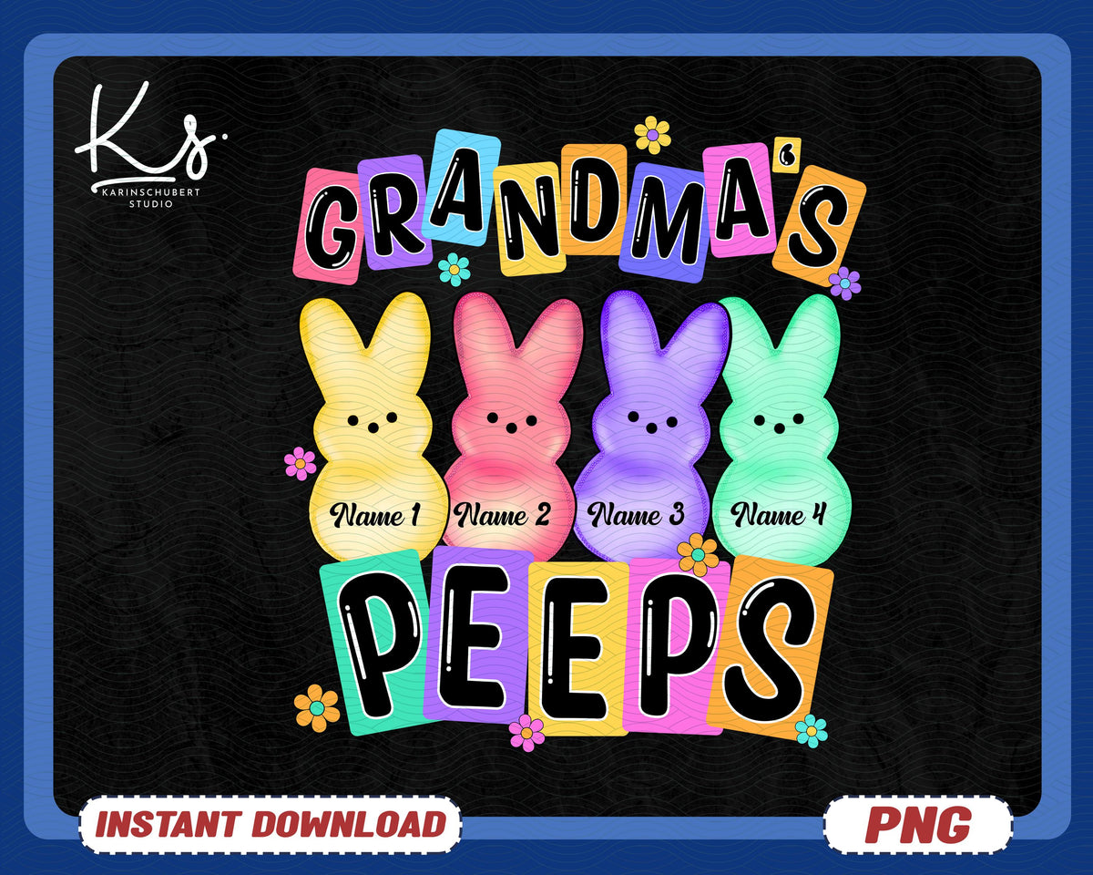 Custom Easter Grandma39s Peeps Png Mama39s Nana39s Mimi39s Peeps Easter Day Custom Easter Png Bunny Easter Png Grandma Easter Day Shirt Png Graphic Tee – Cozy Vibes · Great Gift For Fans