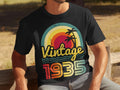 Vintage 1935 90th Birthday Shirt Retro 90 Years Old Gift Born In 1935 TShirt Vintage 90th Birthday Sweatshirt Gildan Hoodie Hoodie – Soft Feel · High-Quality Print
