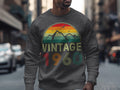 Vintage 1960 T Shirt Sweatshirt Hoodie 65th Birthday Gift Born In 1960 65 Years Old Retro Mountain Design Hoodie – Soft Feel · Perfect For Daily Wear