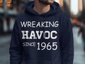 Wreaking Havoc Since 1965 60th Birthday T Shirt Sweatshirt Hoodie 60 Years Old Born In 1965 Great Gift Idea Hoodie – Aesthetic Look · Top Pick For Any Outfit