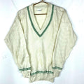 Vintage Grandpa 3D Knit VNeck Sweater Large White Striped 80s Graphic Tee – Premium Graphic · High-Quality Print
