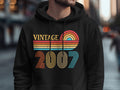 Vintage 2007 TShirt Hoodie Sweatshirt 18th Birthday Gift Born in 2007 18 Years Old Birthday Tee Retro 2007 Apparel Hoodie – Soft Feel · Perfect For Daily Wear