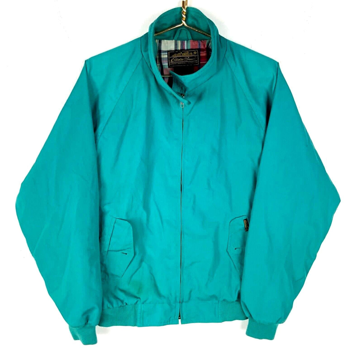 Vintage Eddie Bauer Bomber Jacket Medium Green Full Zip Plaid Lined Graphic Tee – Premium Graphic · Perfect For Daily Wear